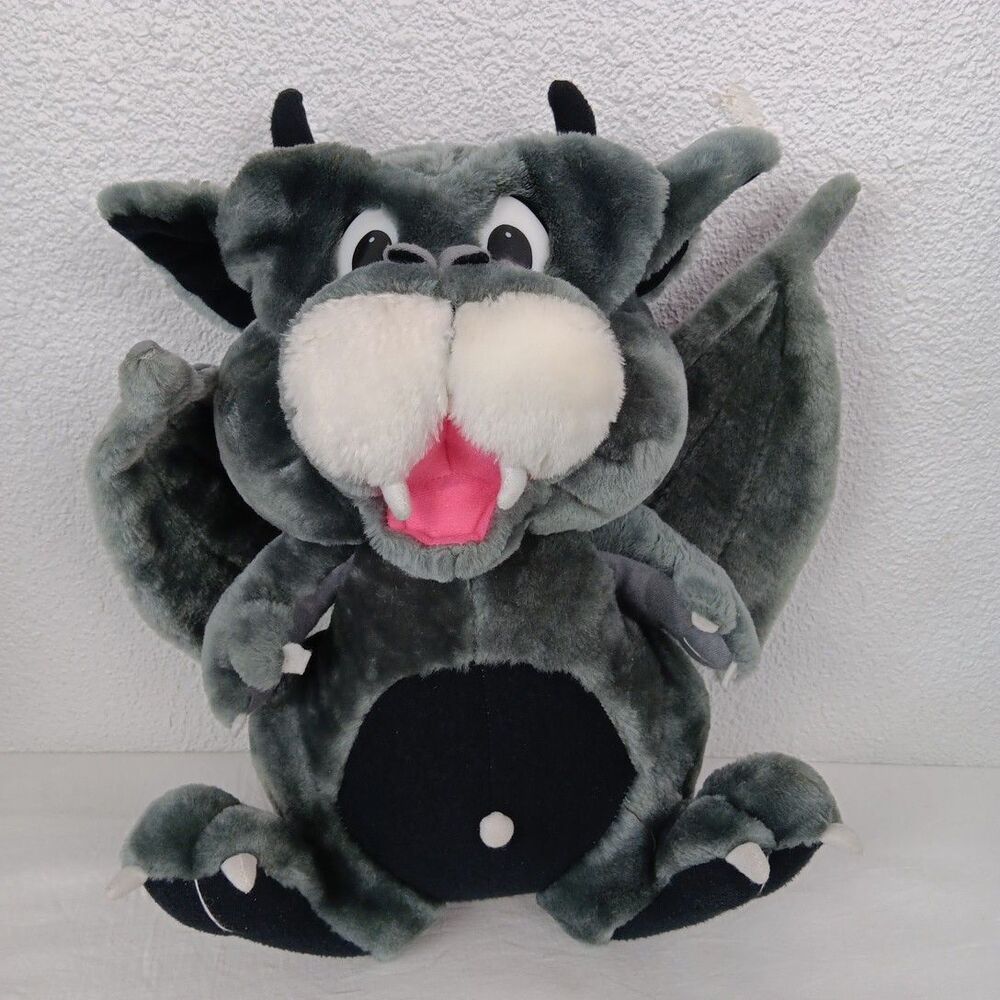 Classic Toy Company Gargoyle Plush 1997 Grey Black Winged Stuffed Creature Vtg